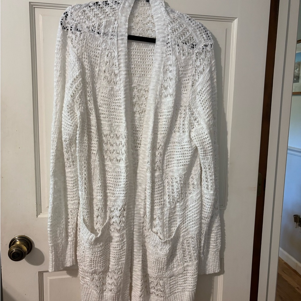 Like new White Open-Knit Long Cardigan from Stitch Fix , sz XL
